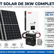 *Kit solar de 3 kw* - Inversor híbrido Must de 3k para la 110/220 v - 4 paneles Bifaciales de más de 600 watts  4300 - Img 57151747
