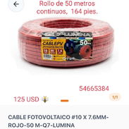 Cable Fotovoltaico #10X 7.6 M M. Rojo 50 M- Q7. Lumina. - Img 56928005