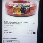 Cable fotovoltaico #10 x 7.6 mm rojo son 50 m q7 lumina - Img 57113619