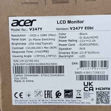 Monitor 24 pulgadas Acer Nuevo Caja Moderno - Img 127656394