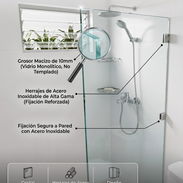 Antes de reformar tu baño, mira esto. 🚿✨ Cristal macizo de 10mm. Herrajes premium. Acabado impecable. Paños fijos - Img 58014060