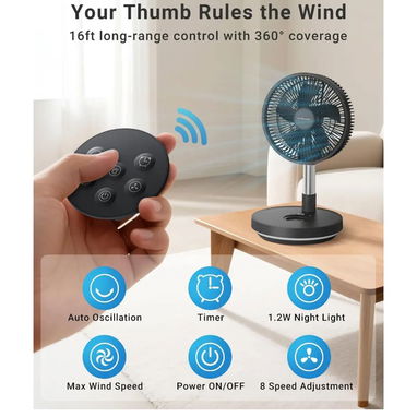 Ventilador Portatil 10 Pulgadas, 10000mAh Rechargeable Bateria - 3/3