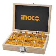 🪚🔧 JUEGO DE 12 FRESAS PARA ROUTER INGCO – 1/4", CAJA DE MADERA – 28 USD - Img 55678176