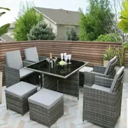 Mueble de terraza juegos de comedor de terraza de 4 butacas y 4 puff nuevos en su caja comunícate con Pedro - Img 53132603