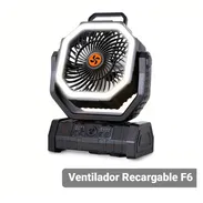 Ventilador Recargable F6 20000 mAh Con Linterna LED, 20000 mAh de Oscilación Automática con Batería con Control Remoto - Img 53077962