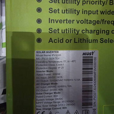 Inversor híbrido Must 3kw 110/220v - Img 125740286