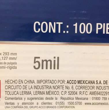 MICAS PARA PLASTICAR (GBC) Pkt d 100/u 5 MILS/CARTA - Img 79940794