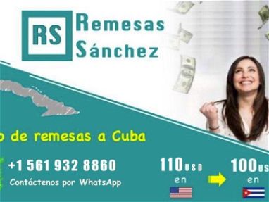 Remesas. Envíe dinero a sus familiares  en Cuba a través de Remesas Sánchez (RS). Contáctenos por WhatsApp. - Img main-image