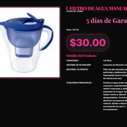 Filtro manual 3.8L para agua sin impurezas ni sarro, Filtro de agua 3.8L con sistema multicapa anticloro . - Img 57334063