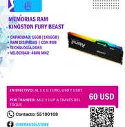 🎯 Memoria RAM Kingston Fury Beast RGB DDR5 16GB [16x1] - Potencia y Estilo 🎯 - Img 48974380