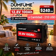 Baterías Dumfume lifepo4, 12.8v 100 amp, BMS integrado - Venta por unidad y por cantidad. - Img 57937522