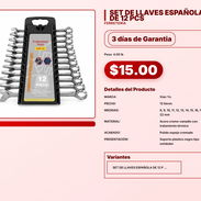 SET DE LLAVES ESPAÑOLA DE 12 PCS . - Img 57567425