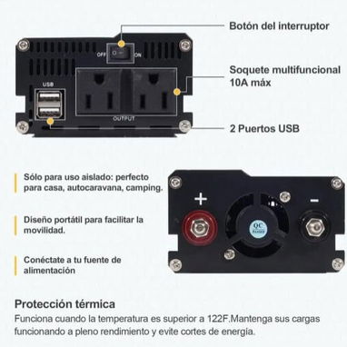 🔸 Convertidor de corriente 🔸 3500 W 🔸 Onda Pura 💲 95 usd - Img 119729350