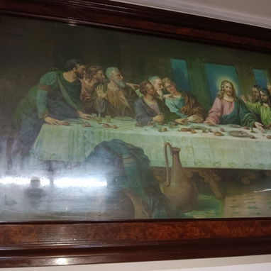 Antigua obra de arte LA SANTA CENA,  es grande. - 3/4