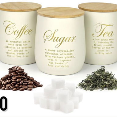 Set de pomos para encimera para granos café y azúcar - 3/3