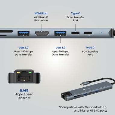 🔌 ¡En venta! Portronics Mport 8 USB-C Hub Docking Station (8-en-1) con 4K - Img 103149084