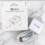 ESPIGA 18W CARGA RÁPIDA Y CABLE TIPO C A USB 3A CARGA RÁPIDA Y TRANSFIERE DATOS MIDE 1 METRO (MARCA 1HORA) - Img 55294239