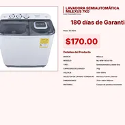 Lavadora Milexus 7 Kgs disponible por solo 170 USD hoy en oferta pro hoy VPT#-0180 - Img 55436114
