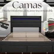 Camas cameras con y sin gavetas Medidas : camera , King y Queen nuevas en caja importadas - Img 58054734