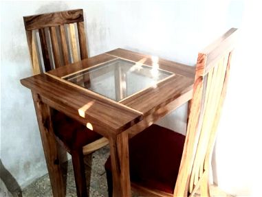 Juego de comedor artesanal de 2 sillas - Img main-image