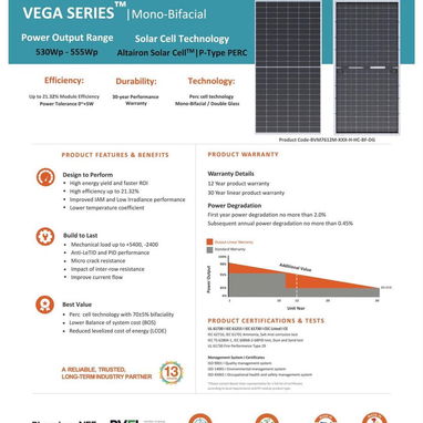 PANELES SOLARES BOVIET 550W MONOCRISTALINOS BIFACIALES  ⚡ POTENCIA: 530W-555W (Alta eficiencia 21.32%) 140 x contenedor - 3/5