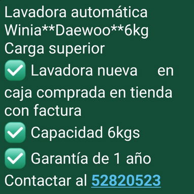 Lavadora automática Winia de 6kg Daewoo - Img 126412770