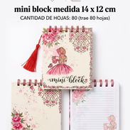Mini-block de cartera anillado carátula dura y con acabado brilloso 80 páginas Medida 14x12 cm aproximadamente en 3usd - Img 56825043