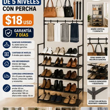 ZAPATERA DE 3 NIVELES y 5 NIVELES CON CLOSET NUEVAS!!! - 2/2