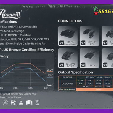 Fuente de 850W modelo VSB850. Certificada con Bronce 80 PLUS ▌🚜 Contamos con mensajería 🚜 + Garantía segura - Img 104483858