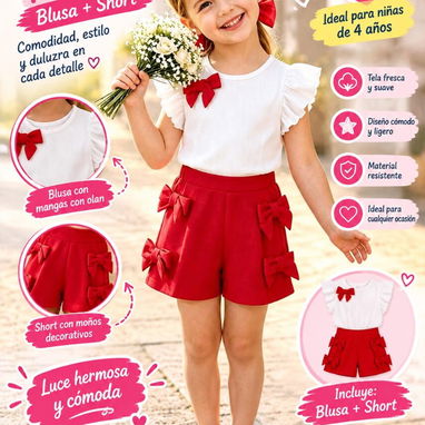 Conjunto para niña blusa + short - 3/3