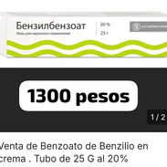 Benzoato de bencilo (crema) de procedencia rusa 25 g.(Efectivo contra Escabiosis(Sarna)- 1300 pesos - Img 55594130