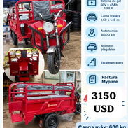 • Triciclo Marca JINPENG de pasaje *3150 usd* ~ Batería de gel 60V x 45Ah 1200 W ~ Autonomía: 60/70 km ~ Cama trasera 1 - Img 58123848