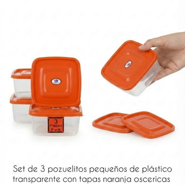 Set de 3 pozuelitos pequeños plásticos - 4/4