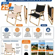 ¡COMODIDAD Y ESTILO DONDE QUIERAS! 🪑 SILLA PLEGABLE PORTÁTIL TIPO CAMPING 💲 Solo 25 usd - Img 56177057