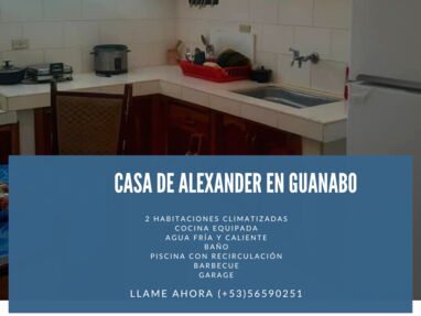 Renta casa de 2 habitaciones con piscina con recirculación en Guanabo,capacidad 6 personas - Img 62351831