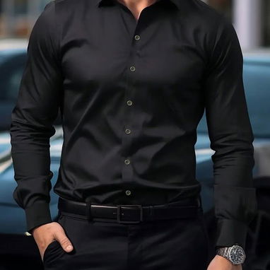 Camisas negra  de vestir de mangas largas 58547627 - Img 119204466