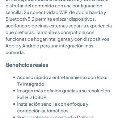 Proyector inteligente portátil Aurzen EAZZE D1R con Roku TV, WiFi y Bluetooth 🌐 - 5/6