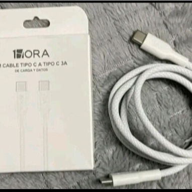 CABLES TIPO C A TIPO C 3A CARGA RÁPIDA Y TRANSFIEREN DATOS MIDEN 1 METRO (MARCA 1HORA)NEGROS Y ENMALLADOS. - Img 121571907