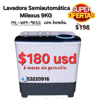 Lavadora semiautomática milexus 10kg con 6 meses de garantía (factura -mensajeria) 53220916 - Img 119129374