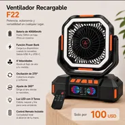 🔌 Ventilador Recargable F22 – 40,000 mAh  💰 Precio: $100 USD | 🚚 Envío incluido - Img 57255957
