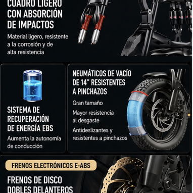 Bicicleta eléctrica plegable con suspensión - Img 125052148