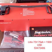Batería de litio 72V 75ah nuevas para triciclo,  Vienen con cargador y tomas. Tenemos domicilio, taller de mecánica para - Img 55668236