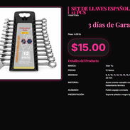 SET DE LLAVES ESPAÑOLA DE 12 PCS - Img 57284590