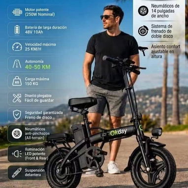 Bicicleta electrica Okday   Precio: 525 USD  1 mes de garantía. - 2/2