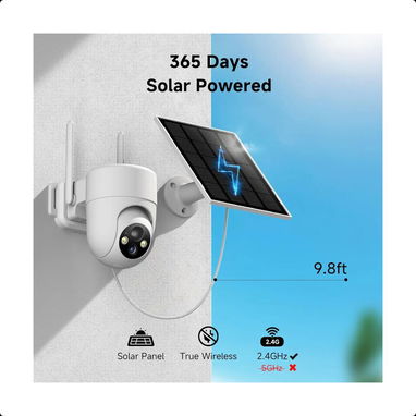 (X)  Cámaras de seguridad solar Oculview DL201 2K, kit de 2 con visión 360° y color nocturna  $98.60 - Img 126483635
