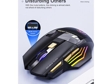 Mouse Gamer X7 Inalámbrico Recargable, luces RGB, clicks silenciosos y cable enmallado....Ver fotos....59201354 - Img 62328963
