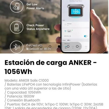 Estación de carga ANKER - 1056Wh Modelo: ANKER Solix C1000 - 3/5