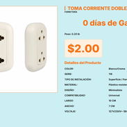 Toma Corriente Doble Blanco Crema Bivoltaje Universal 10x7cm Definitivo VPT#-0459 - Img 55669259