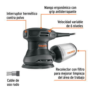 Lijadora Roto Orbital Truper Industrial - Img 119045817