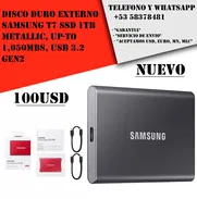 Disco Duro Externo Solido SAMSUNG T7 SSD 1TB Metallic, Up-to 1,050MBs, USB 3.2 Gen2 "Nuevo Sellado" - Img 49973688